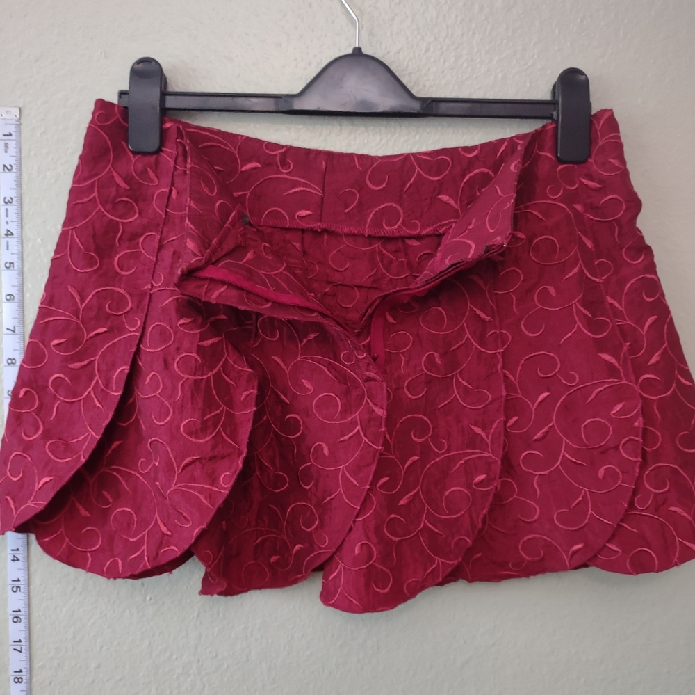 Embroidered pleated mini skirt - Picture 3 of 4